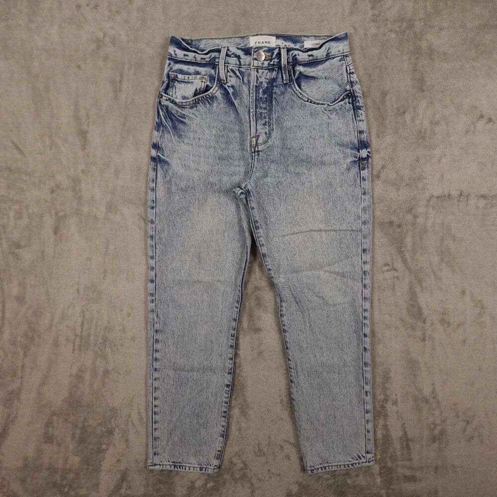 Frame Denim Faded Light-Blue Ankle Jeans